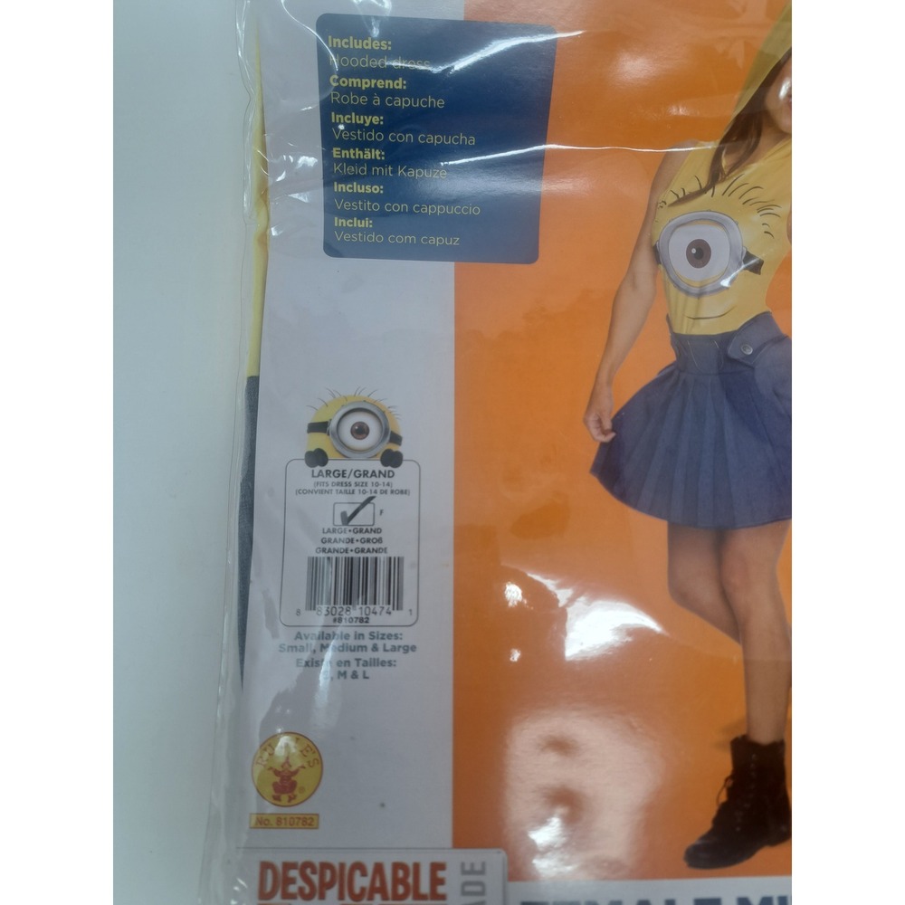 Rubies Despicable Me Female Minion Face Hooded Dress Adult Costume Size Large - Picture 4 of 6